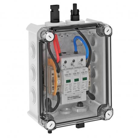 PV sisteminis sprendimas, tipas 2 su MC4 kištuku, skirtas WR su 1 MPP, 1000 V DC IP66